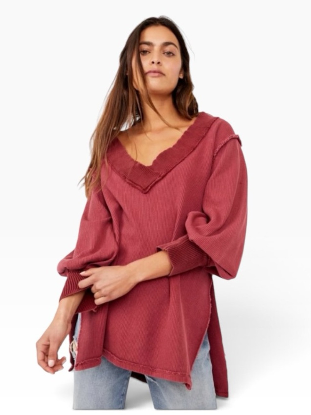 We The Free People Asher oversized boxy thermal tunic top NEW NWT S M L XL